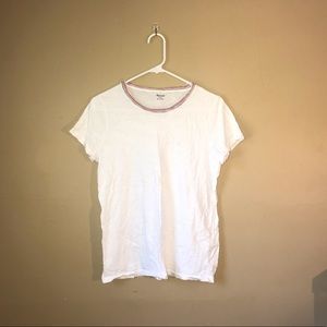 Madewell white t-shirt with neckline detail
